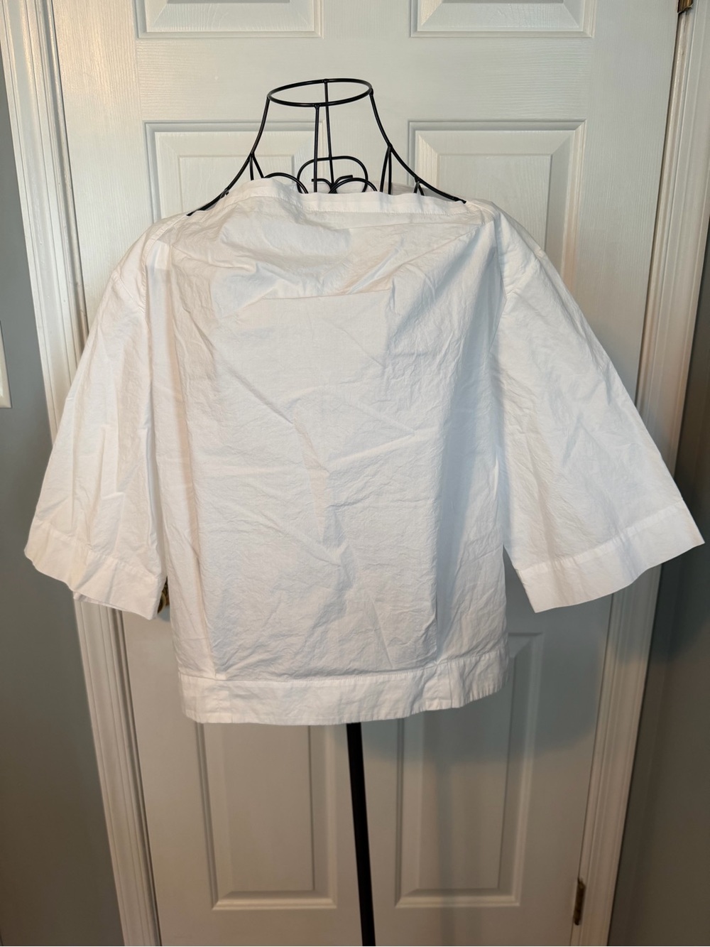 Banana Republic White Boatneck Cotton Tunic Top